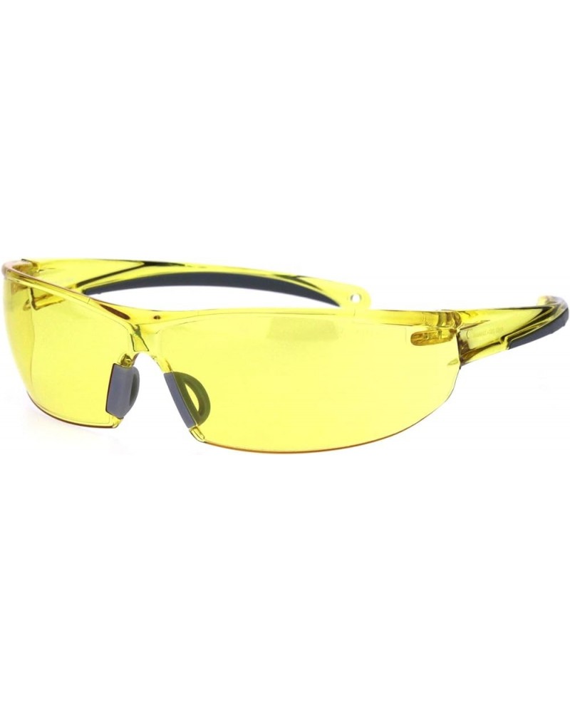 ANSI Z87.1 Wrap Around Mens Shatterproof Safety Glasses Yellow Lens $8.98 Rectangular