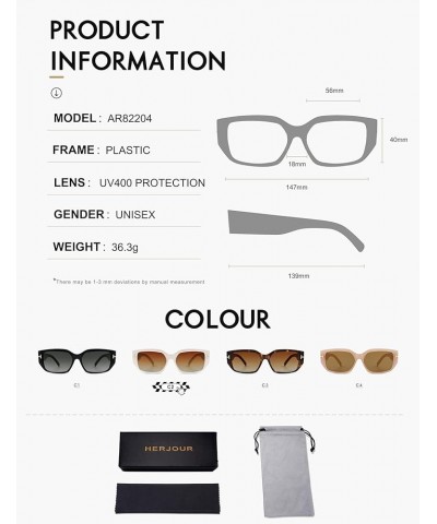 Retro Rectangle Sunglasses for Women and Men Y2K 90S Trendy Frame Vintage Shades Fashion Sun glasses AR82204 White/Umber $8.5...