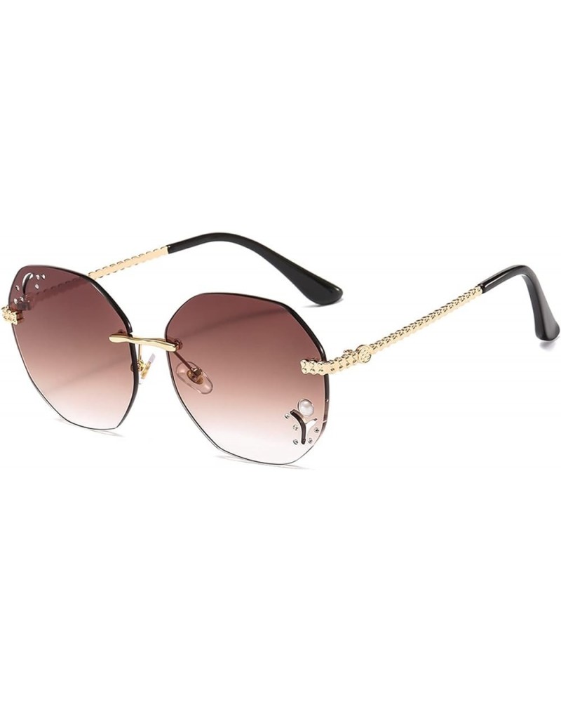 Diamonds with Pearls Ladies Sunglasses Outdoor Vacation Beach Shade (Color : A, Size : Medium) Medium E $18.33 Designer