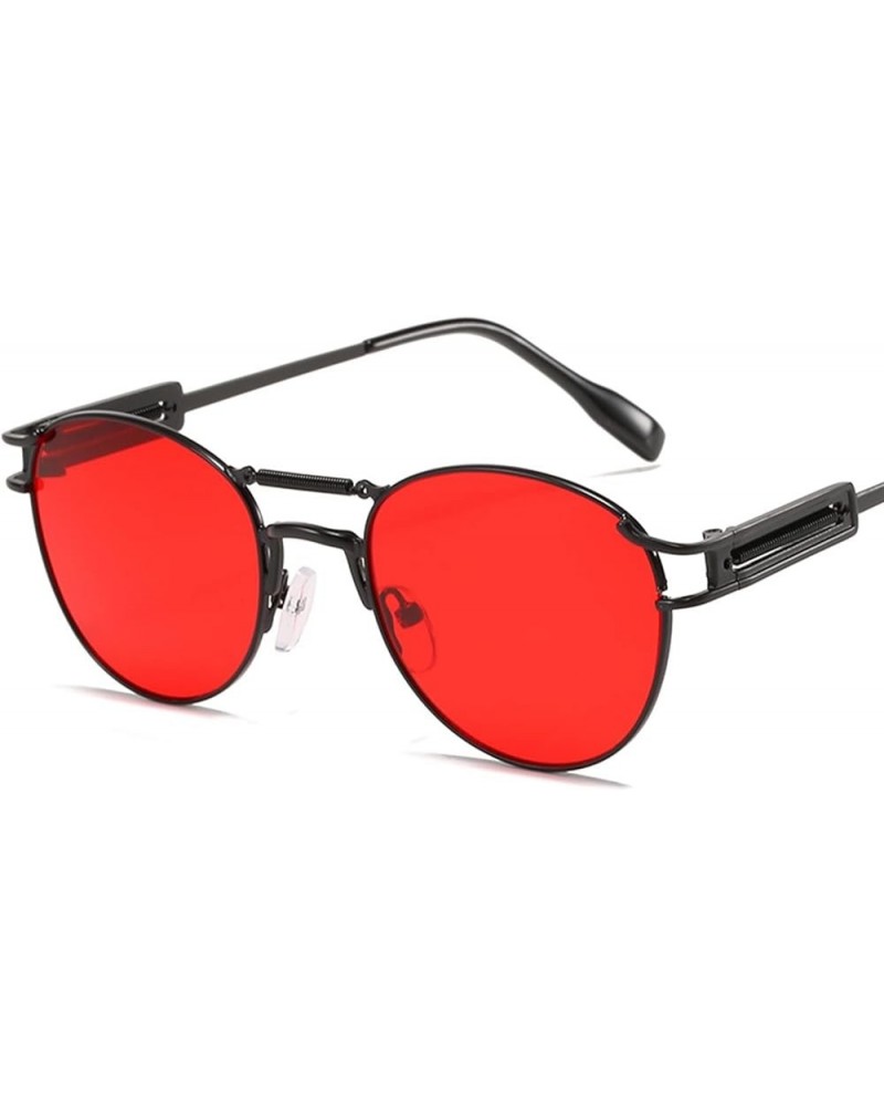 Punk Men and Women Metal Sunglasses (Color : D, Size : 1) 1 B $15.95 Designer