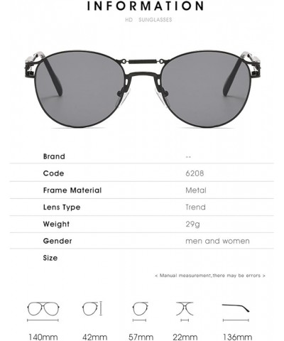 Punk Men and Women Metal Sunglasses (Color : D, Size : 1) 1 B $15.95 Designer