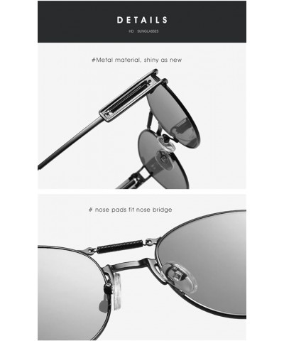 Punk Men and Women Metal Sunglasses (Color : D, Size : 1) 1 B $15.95 Designer