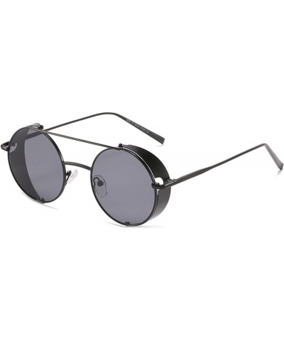 Men's and Women's Metal Retro Round Frame Outdoor Vacation Sunglasses (Color : B, Size : 1) 1 H $15.75 Designer