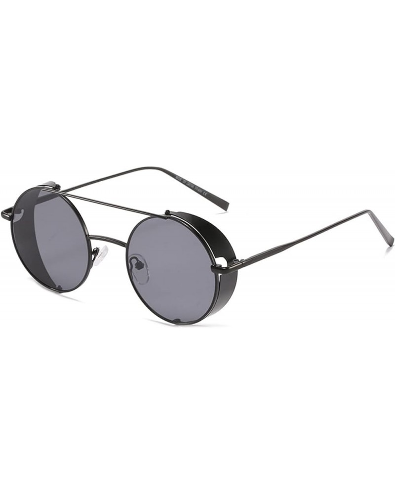 Men's and Women's Metal Retro Round Frame Outdoor Vacation Sunglasses (Color : B, Size : 1) 1 H $15.75 Designer