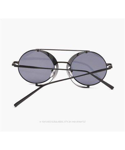 Men's and Women's Metal Retro Round Frame Outdoor Vacation Sunglasses (Color : B, Size : 1) 1 H $15.75 Designer