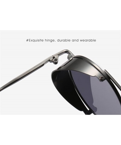 Men's and Women's Metal Retro Round Frame Outdoor Vacation Sunglasses (Color : B, Size : 1) 1 H $15.75 Designer