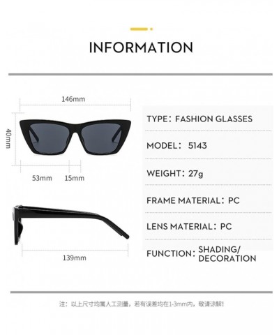 Cat Eye Square Men and Women Fashion Sunglasses Outdoor Vacation Decorative Sunglasses (Color : G, Size : 1) 1 G $14.76 Designer