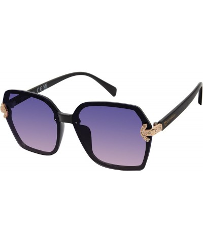 Women's 1090sp Glitzy Flush Lens Uv400 Protective Geometric Hexagonal Sunglasses. Cool Gifts for Her, 63 Mm Black $8.99 Hexag...