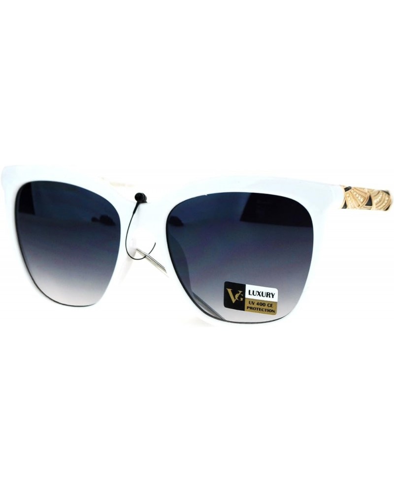 Womens Luxury Fashion Sunglasses Stylish Square Frame UV 400 White (Smoke) $9.87 Square