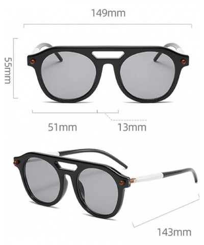 Retro Double Bridges Pilot Men Rivets Sunglasses Women Fashion Clear Gradient Shades UV400 Men Punk Sun Glasses Orange&clear ...