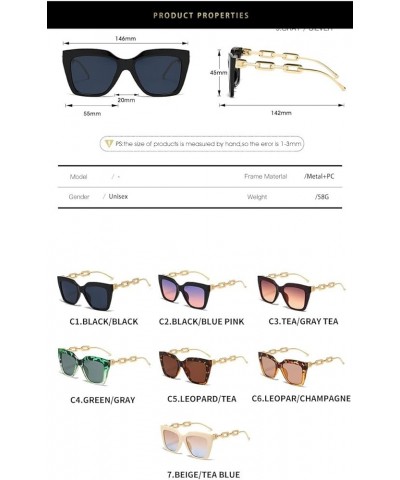 Summer Men and Women Chain Fashion Sunglasses Outdoor Vacation Sunshade (Color : F, Size : Medium) Medium A $15.04 Designer