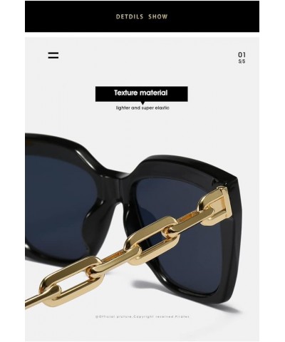 Summer Men and Women Chain Fashion Sunglasses Outdoor Vacation Sunshade (Color : F, Size : Medium) Medium A $15.04 Designer