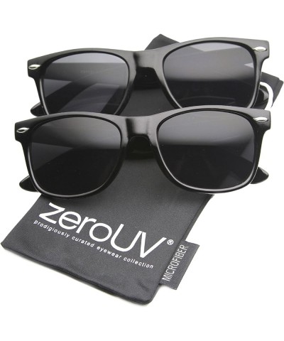 Retro Wide Arm Neutral Colored Lens Horn Rimmed Sunglasses 55mm 2-pack Smoke Lens (Black) $9.85 Wayfarer