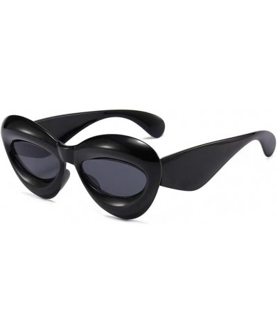 New candy-colored sunglasses, women's large frames, European and American fashion, thick frames, personality Black $6.10 Desi...