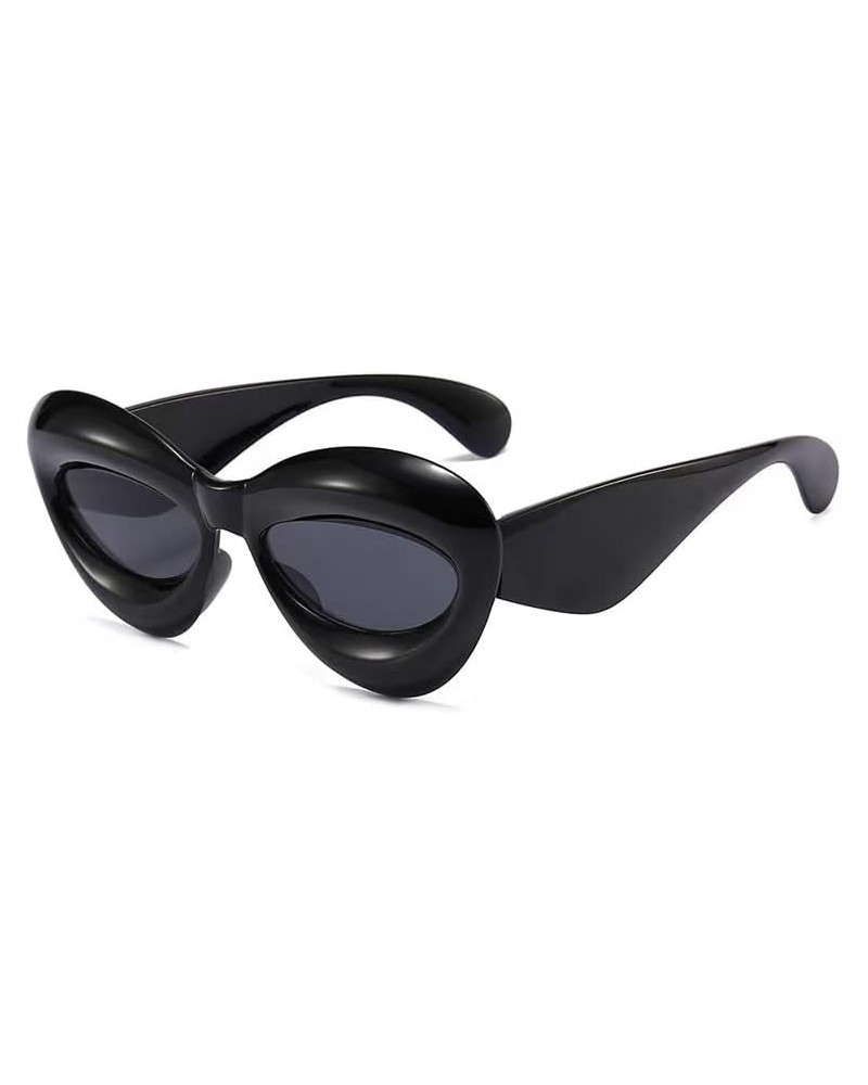 New candy-colored sunglasses, women's large frames, European and American fashion, thick frames, personality Black $6.10 Desi...