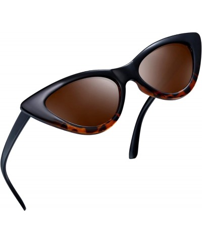 Polarized Cat Eye Sunglasses for Women, Retro Narrow Pointy Cateye Womens Sun Glasses A04-black Leopard as the pictures $7.26...