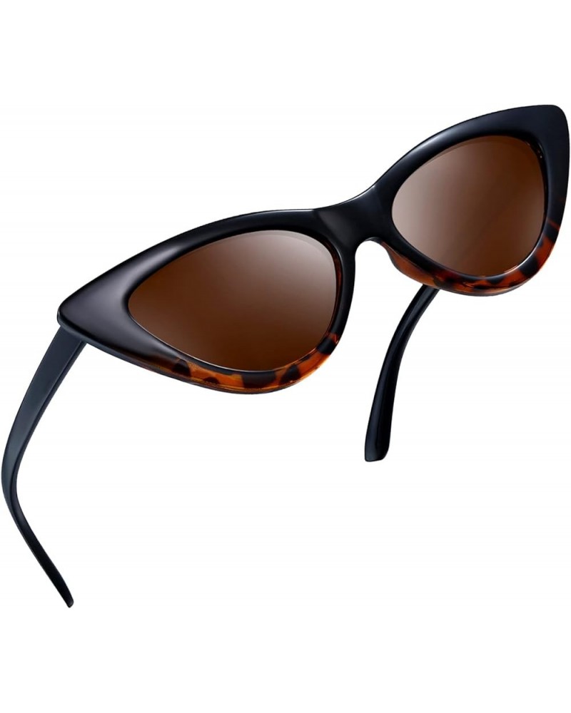 Polarized Cat Eye Sunglasses for Women, Retro Narrow Pointy Cateye Womens Sun Glasses A04-black Leopard as the pictures $7.26...