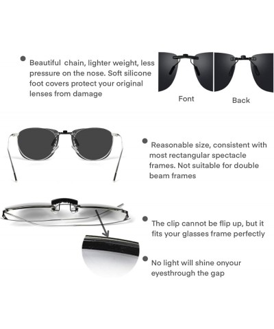 Clip On Sunglasses Polarized Clip On Sunglasses Over Prescription Glasses Non-Flip Up 2 Pairs Black 59*42 MM $7.94 Oval