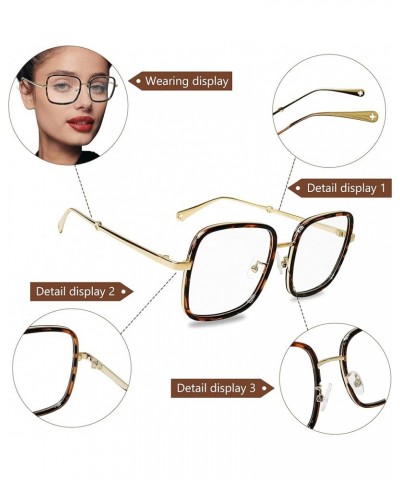 Women Fashion Oversized Square Frames Non-prescription Clear Glasses Classic Anti-glare Blue Light Blocking Reading Eyewear 0...