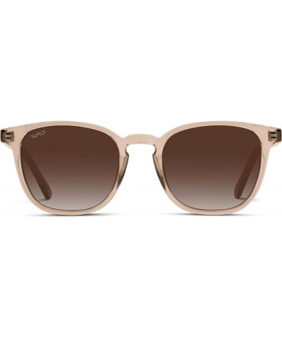 Polarized Retro Rectangular Mens Sunglasses Clear Brown Frame/Brown Lens $23.85 Rectangular