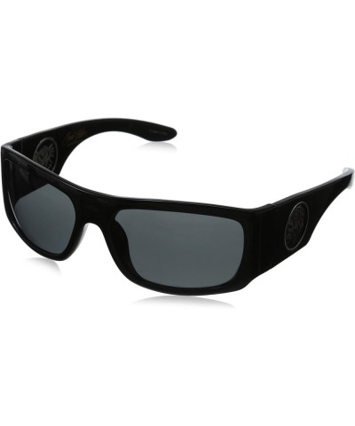 Christian Fletcher Racer Fly Wrap Sunglasses Shiny Black Grey $48.45 Designer