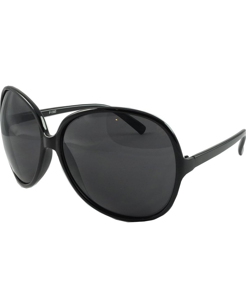 Women's Miss Anon Retro Style Non Polarized Sunglasses 50 Black Black $11.96 Designer