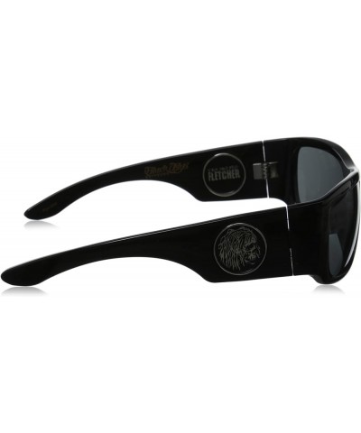 Christian Fletcher Racer Fly Wrap Sunglasses Shiny Black Grey $48.45 Designer