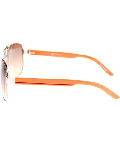 Designer Navigator Sunglasses Unisex Fashion Square Aviators Orange (Brown Smoke) $9.41 Aviator