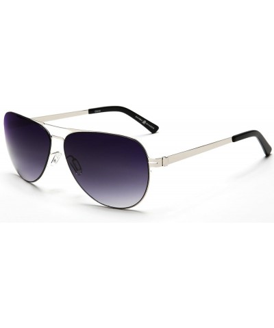 Modern Classic Military Pilots Inspired Spring Factor Polished Stainless Sunglasses Silver Smoke $14.00 Aviator