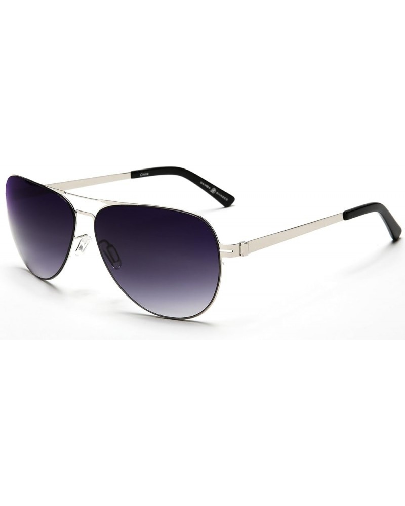 Modern Classic Military Pilots Inspired Spring Factor Polished Stainless Sunglasses Silver Smoke $14.00 Aviator