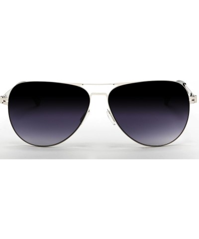 Modern Classic Military Pilots Inspired Spring Factor Polished Stainless Sunglasses Silver Smoke $14.00 Aviator