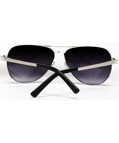 Modern Classic Military Pilots Inspired Spring Factor Polished Stainless Sunglasses Silver Smoke $14.00 Aviator