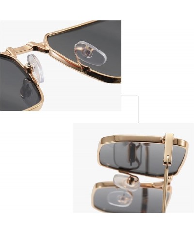 Retro Small Frame Square Men and Women Outdoor Party Decorative Sunglasses (Color : A, Size : 1) 1 D $11.25 Designer