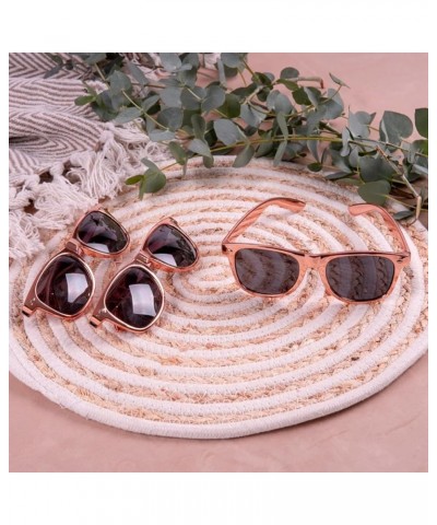 12 Pack Neon Colors Sunglasses Classic Retro Party Favors Sunglasses for Unisex Adult Metallic Rose Gold $16.23 Designer