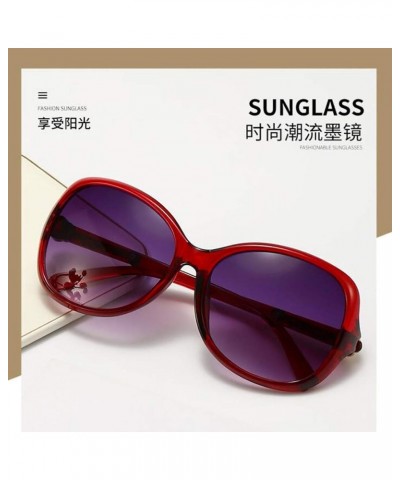 Large frame rose leg sunglasses women full frame fashion personality sunglasses oval sunglasses Red Frame Double Gray Flakes ...