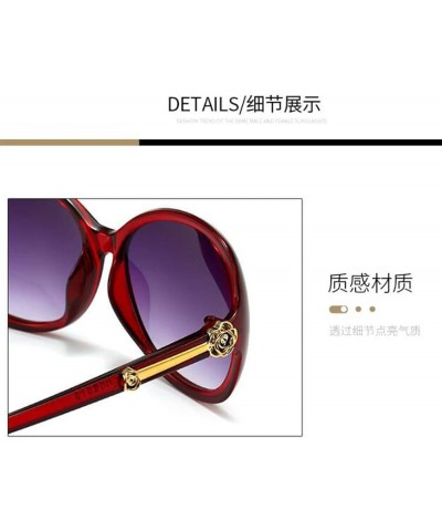 Large frame rose leg sunglasses women full frame fashion personality sunglasses oval sunglasses Red Frame Double Gray Flakes ...