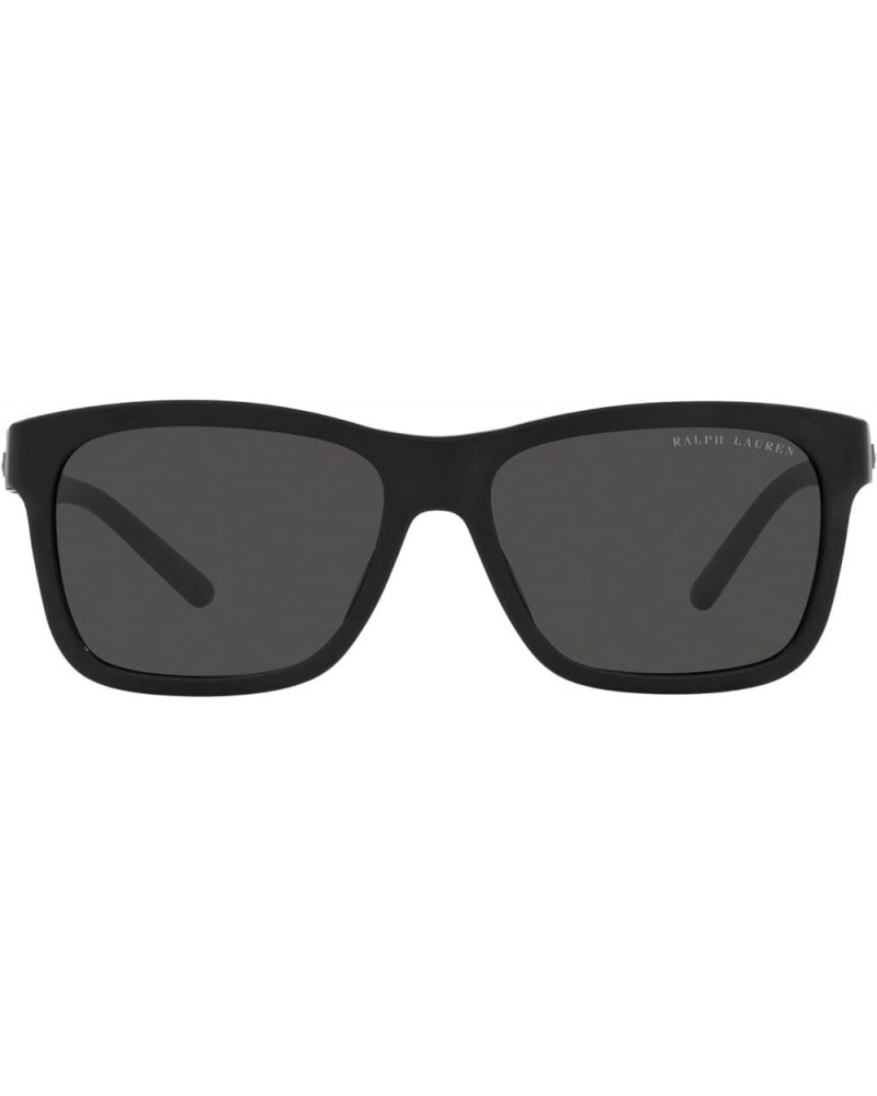 Men's Rl8203qu Universal Fit Rectangular Sunglasses Matte Black/Dark Grey $30.97 Rectangular