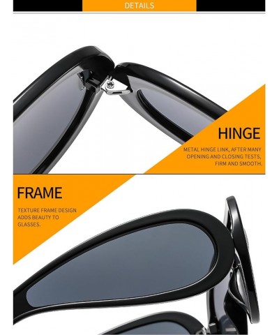 Fashion One Piece Large Frame Punk Sunglasses Men Women Wide Leg Outdoor Eye Protection Glasses UV400 Yellow $10.48 Oval