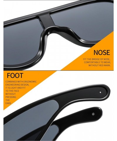 Fashion One Piece Large Frame Punk Sunglasses Men Women Wide Leg Outdoor Eye Protection Glasses UV400 Yellow $10.48 Oval