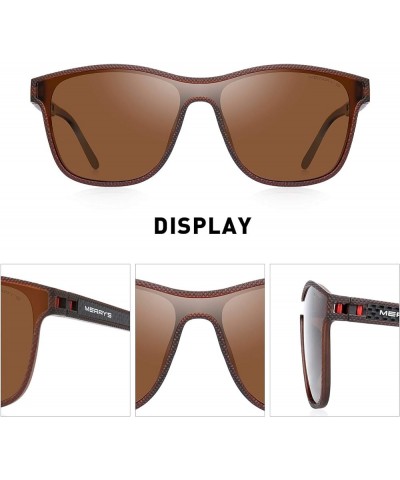 Fashion Oversized Polarized Sunglasses for Men Siamese Lens Lightweight TR90 Frame Big XL Large Square Sun Glasses Brown Fram...