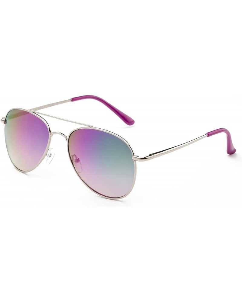 Newbee Fashion -"Classik Flash" Classic Pilot Style Sunglasses with Flash Lenses Hot Pink/Pink $8.95 Aviator