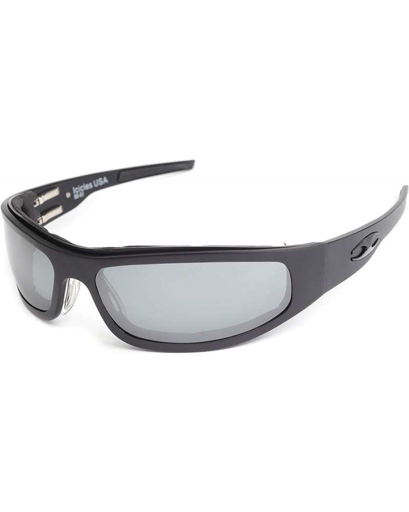 Billet Aluminum Riding Glasses - Windproof Foam - Baby Bagger Black Flat Biker Sunglasses Polarized Mirror Silver $55.49 Desi...