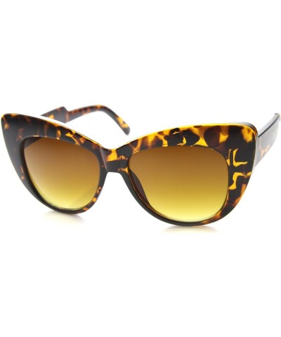 Women's Bold Oversize Frame Wide Temple Cat Eye Sunglasses 52mm Tortoise / Amber $10.31 Oversized