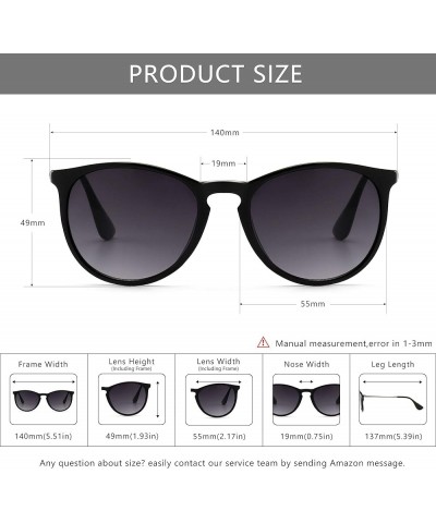 Vintage Round Sunglasses for Women Men Classic Retro Designer Style Polarized Gray Gradient Lens/Black Frame(matte Finish) $9...