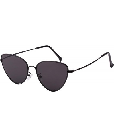 Womens Cat Eye Mod Metal Glasses Fashion Sunglasses Black / Grey Lens $10.19 Cat Eye