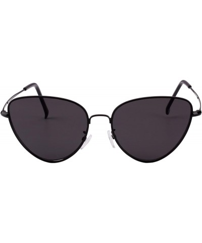 Womens Cat Eye Mod Metal Glasses Fashion Sunglasses Black / Grey Lens $10.19 Cat Eye