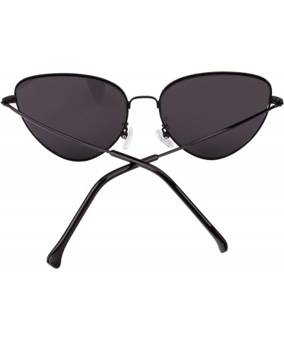 Womens Cat Eye Mod Metal Glasses Fashion Sunglasses Black / Grey Lens $10.19 Cat Eye