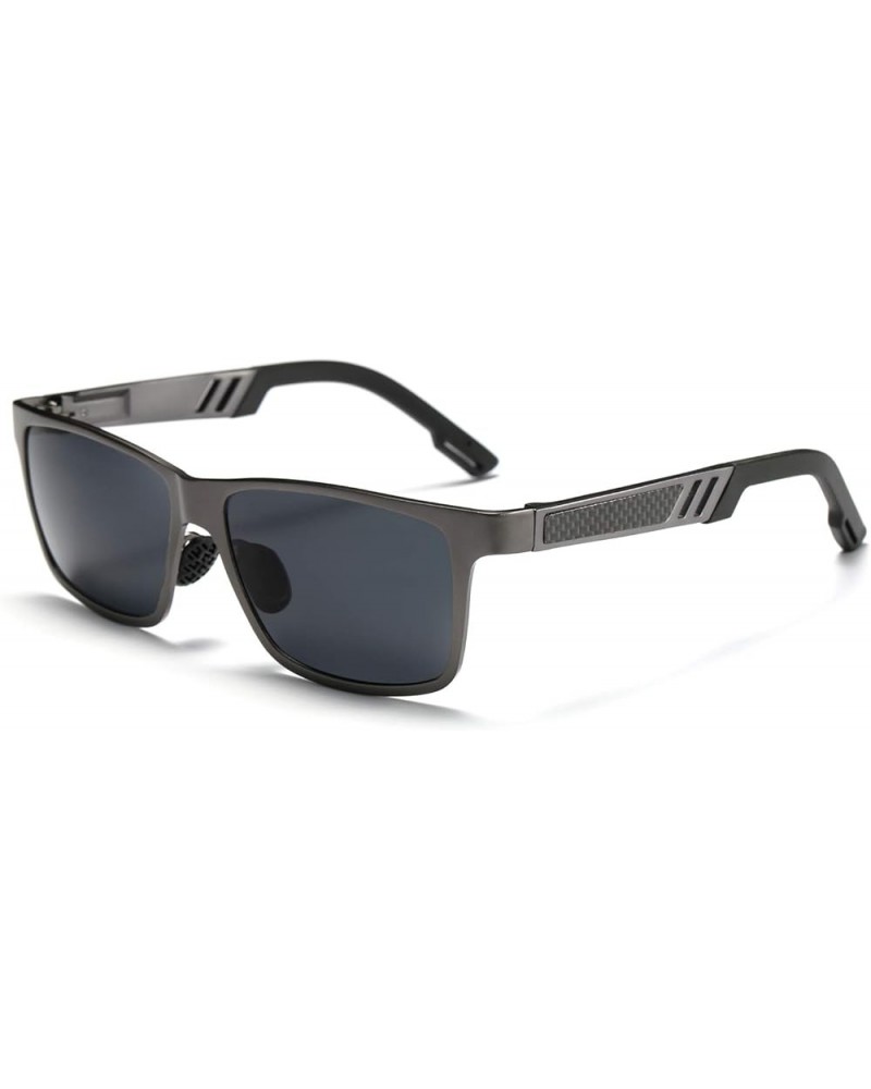 Men's Hot Retro Driving Polarized Wayfarer Sunglasses Aluminum magnesium Frame A6560 Gun-black $11.83 Square