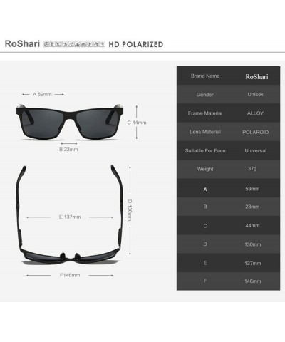 Men's Hot Retro Driving Polarized Wayfarer Sunglasses Aluminum magnesium Frame A6560 Gun-black $11.83 Square