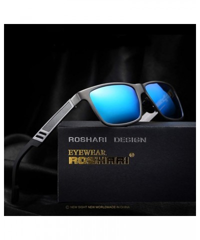 Men's Hot Retro Driving Polarized Wayfarer Sunglasses Aluminum magnesium Frame A6560 Gun-black $11.83 Square